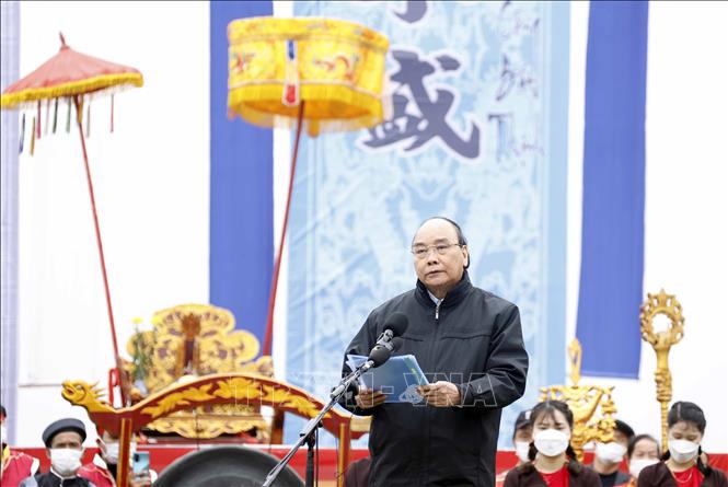 Chủ tịch nước Nguyễn Xuân Phúc dự Lễ Tịch điền Đọi Sơn