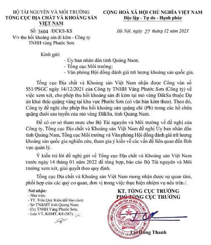 Công ty vàng Phước Sơn xin tận thu 50 ngàn tấn bùn thải: Địa phương lo lắng