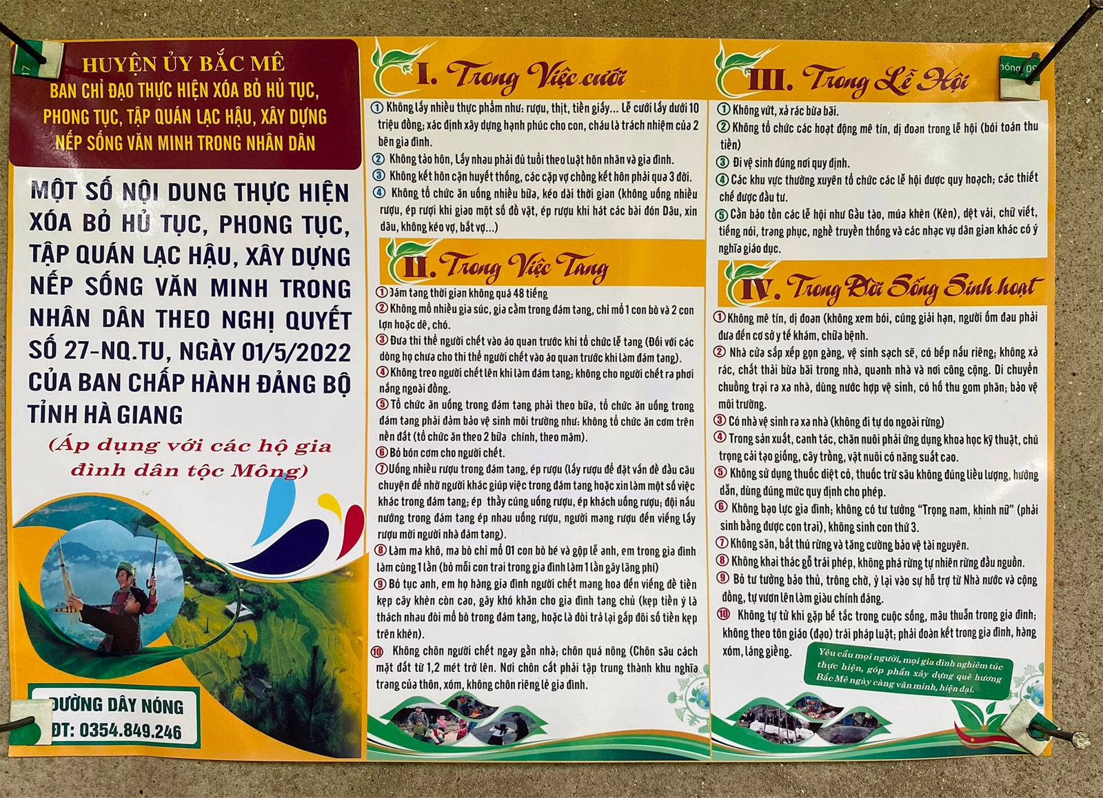 Bộ trưởng Đặng Quốc Khánh thăm, động viên các gia đình đồng bào Hà Giang thực hiện xoá bỏ hủ tục, lạc hậu