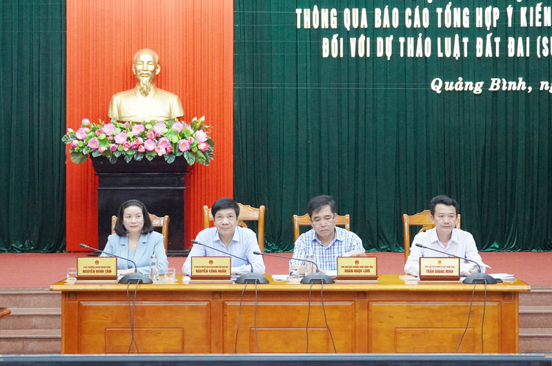 Quảng Bình thông qua báo cáo tổng hợp ý kiến nhân dân đối với dự thảo Luật Đất đai (sửa đổi)