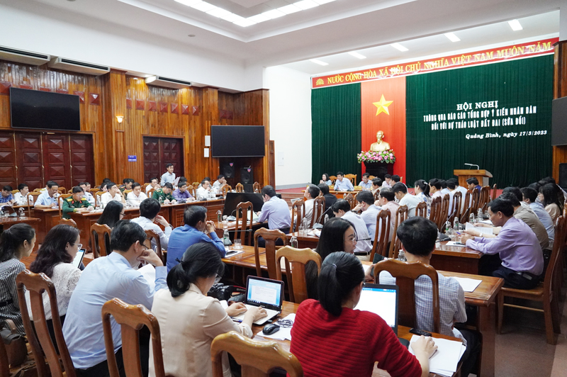 Quảng Bình thông qua báo cáo tổng hợp ý kiến nhân dân đối với dự thảo Luật Đất đai (sửa đổi)