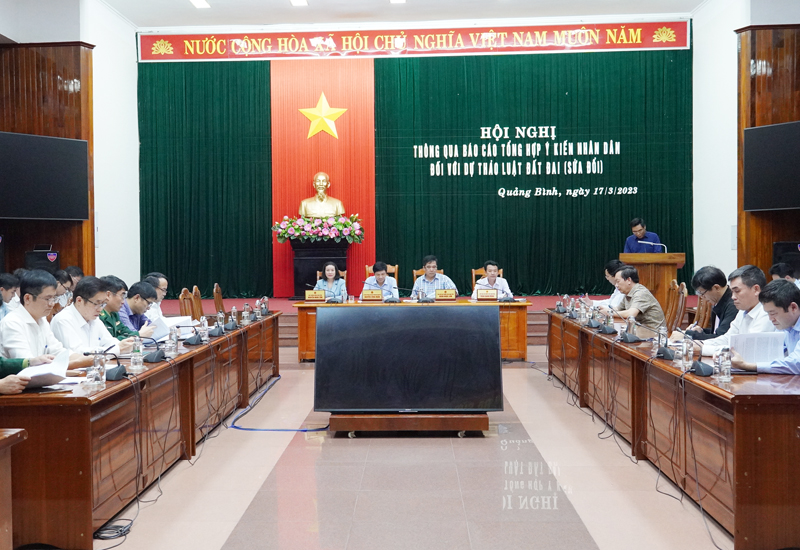 Quảng Bình thông qua báo cáo tổng hợp ý kiến nhân dân đối với dự thảo Luật Đất đai (sửa đổi)