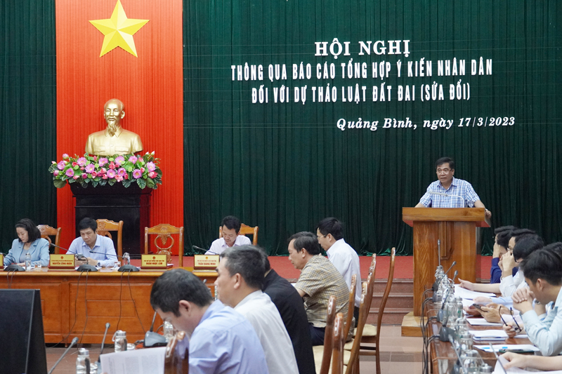 Quảng Bình thông qua báo cáo tổng hợp ý kiến nhân dân đối với dự thảo Luật Đất đai (sửa đổi)