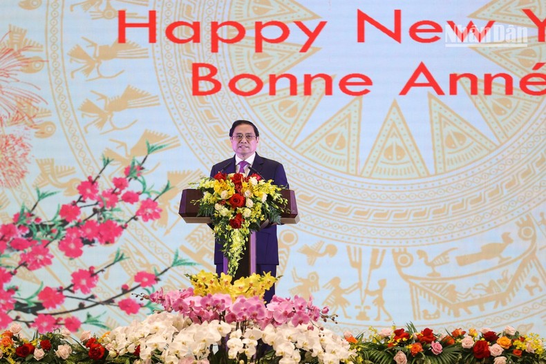 Thủ tướng Phạm Minh Chính và Phu nhân chủ trì chiêu đãi Đoàn Ngoại giao nhân dịp Tết cổ truyền