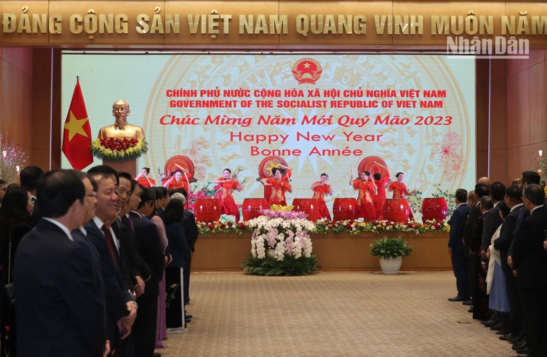 Thủ tướng Phạm Minh Chính và Phu nhân chủ trì chiêu đãi Đoàn Ngoại giao nhân dịp Tết cổ truyền