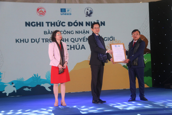 Trao bằng công nhận Khu dự trữ sinh quyển thế giới Núi Chúa - Ninh Thuận