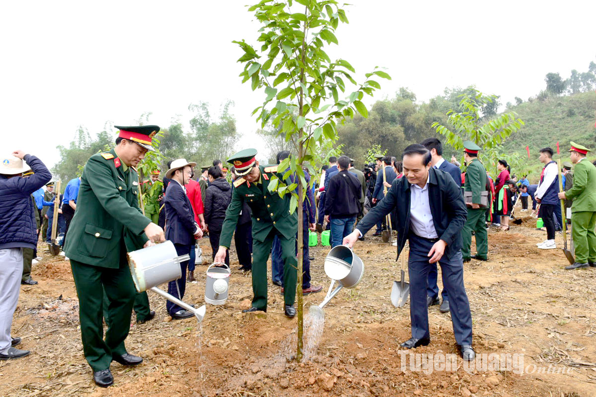 Đồng chí Võ Văn Thưởng, Ủy viên Bộ Chính trị, Chủ tịch nước dự Lễ phát động Tết trồng cây Xuân Giáp Thìn 2024 tại Tuyên Quang