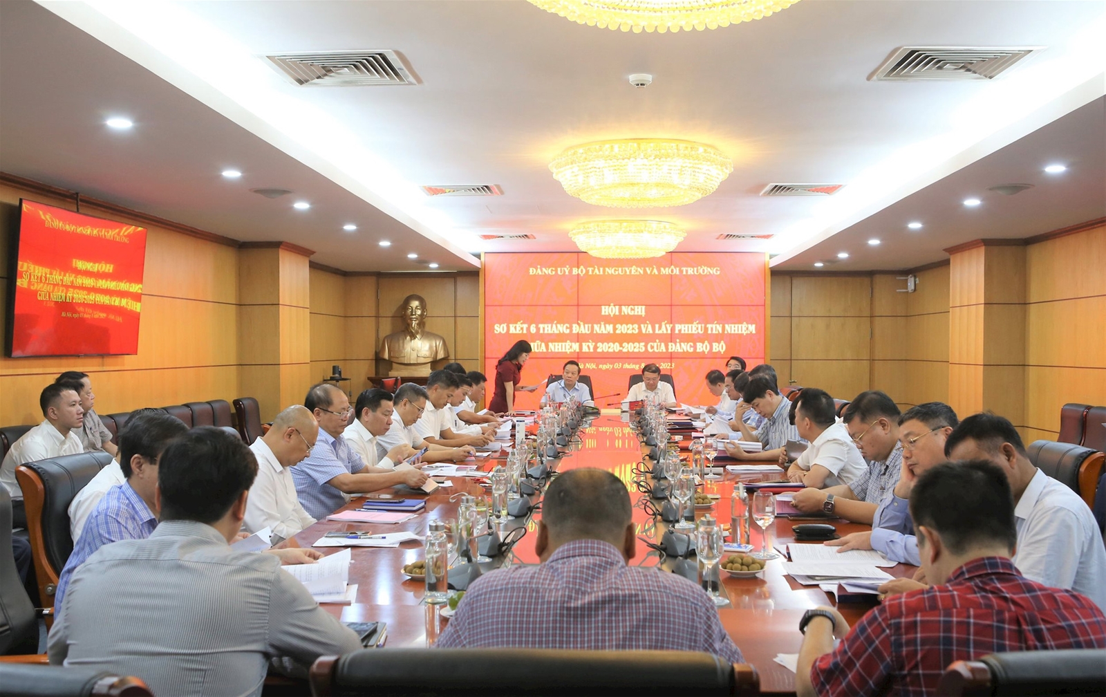 Đảng ủy Bộ TN&MT sơ kết 6 tháng đầu năm 2023 và lấy phiếu tín nhiệm giữa nhiệm kỳ 2020-2025