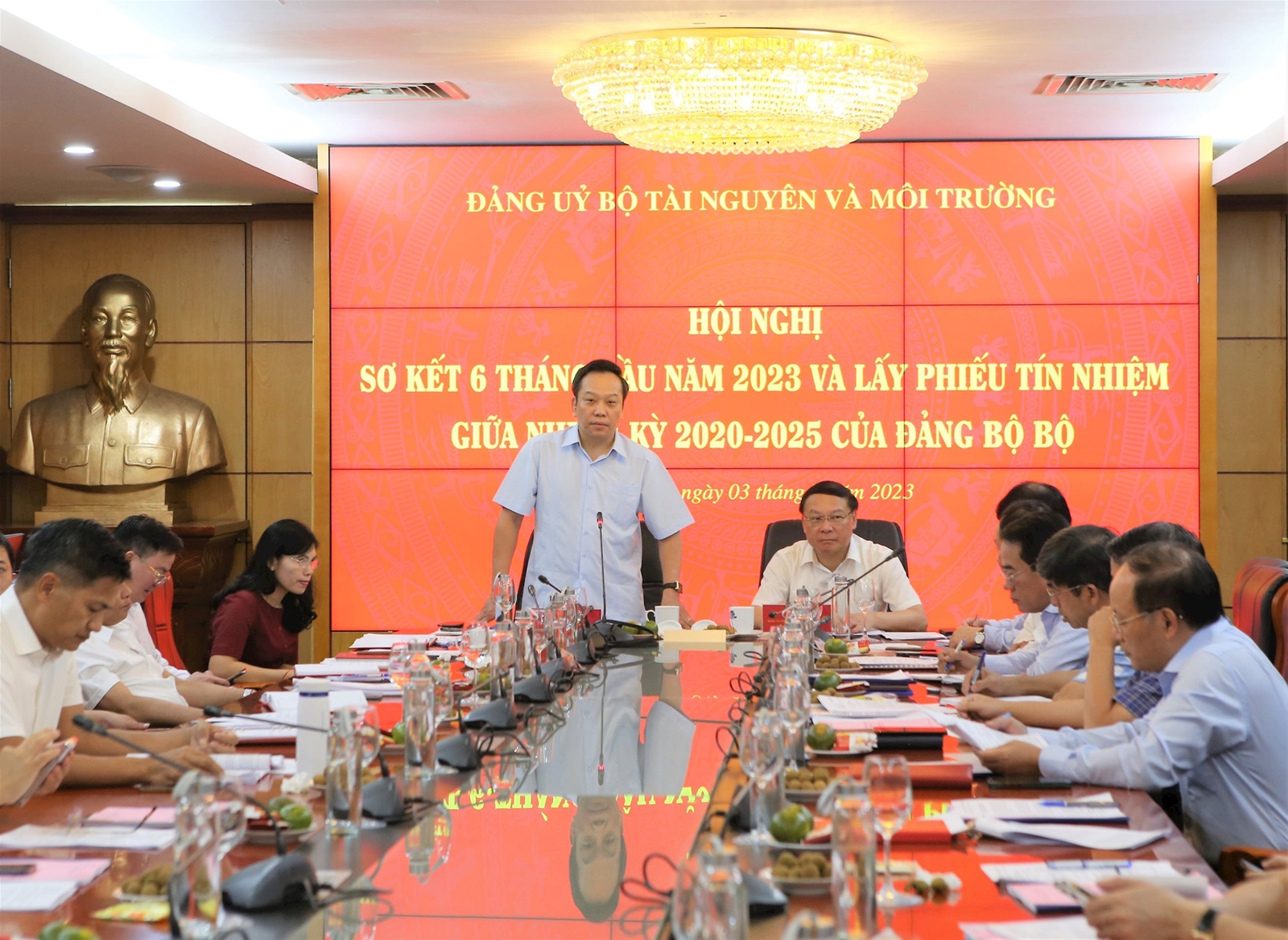 Đảng ủy Bộ TN&MT sơ kết 6 tháng đầu năm 2023 và lấy phiếu tín nhiệm giữa nhiệm kỳ 2020-2025