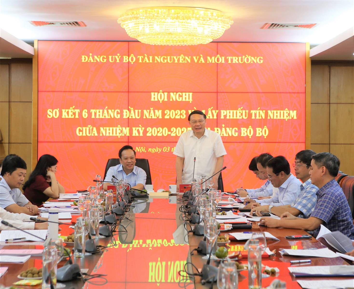 Đảng ủy Bộ TN&MT sơ kết 6 tháng đầu năm 2023 và lấy phiếu tín nhiệm giữa nhiệm kỳ 2020-2025