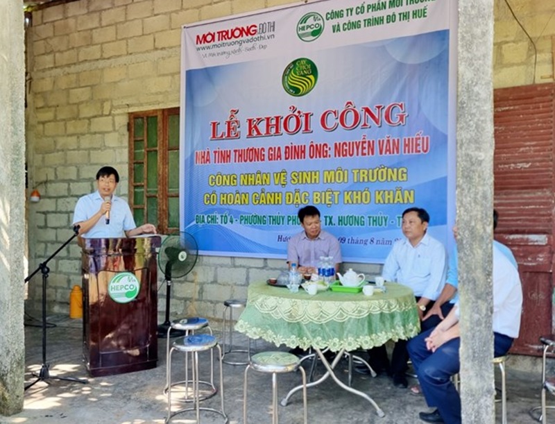 Khởi công xây dựng nhà tình thương cho công nhân vệ sinh môi trường ở Huế