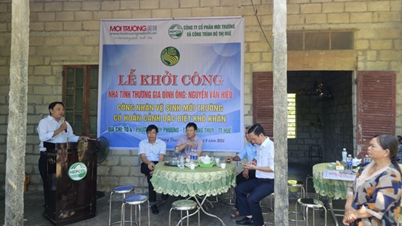 Khởi công xây dựng nhà tình thương cho công nhân vệ sinh môi trường ở Huế