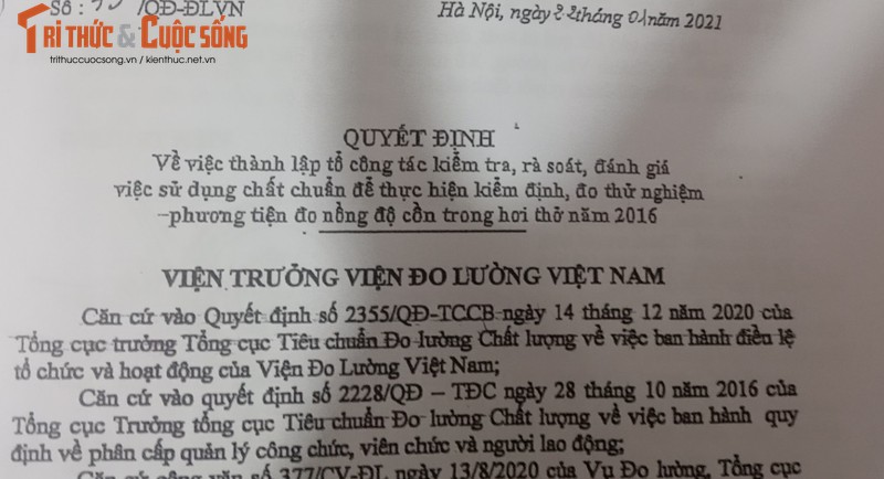 Nghi vấn sai phạm ở Viện Đo lường Việt Nam: “Đẻ” 3,5 ngàn máy đo nồng độ cồn lệch chuẩn… rồi “nói mất” hồ sơ?