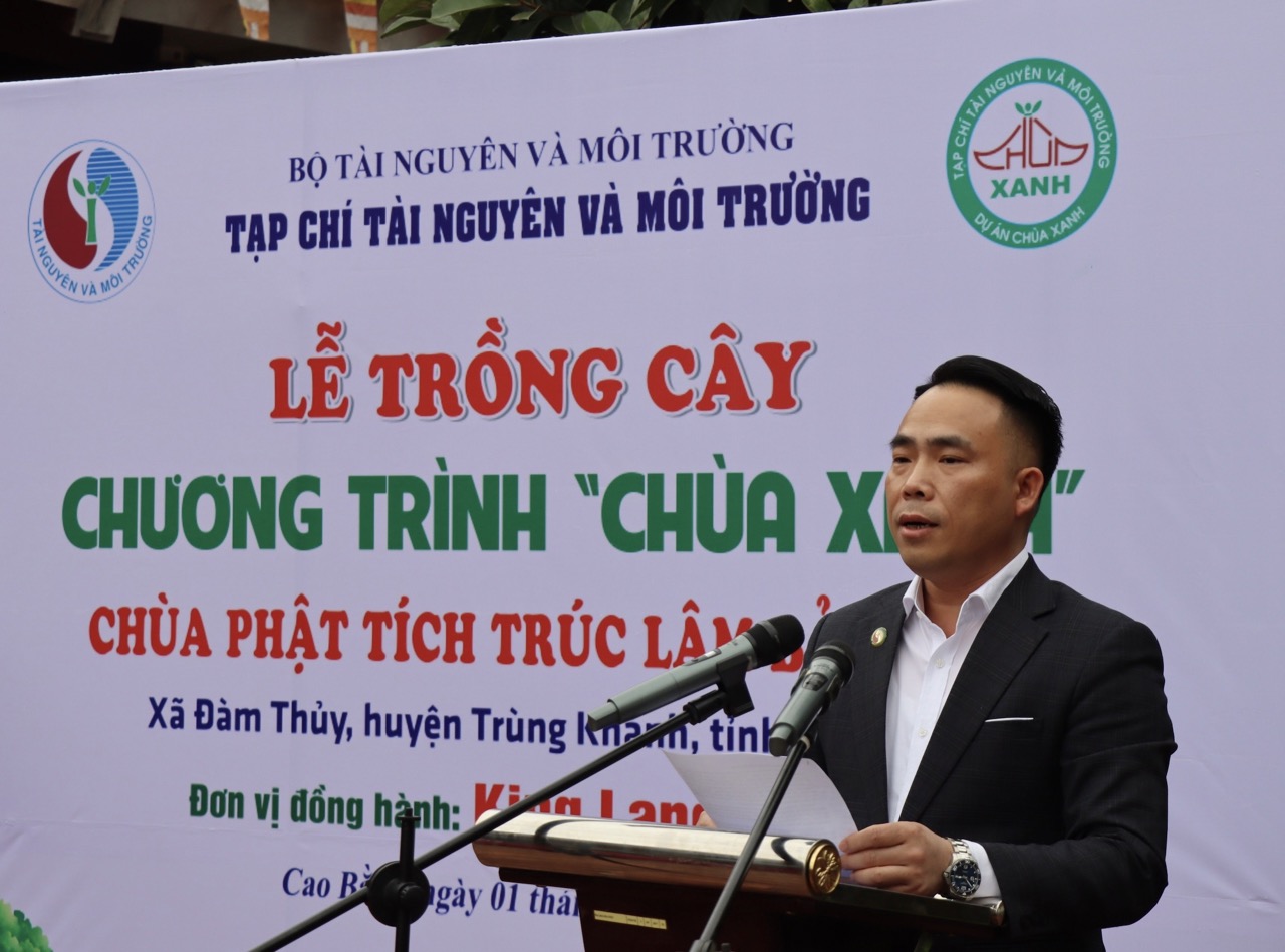 Tạp chí Tài nguyên và Môi trường trồng 1008 cây tại chùa Phật Tích Trúc Lâm Bản Giốc, Cao Bằng