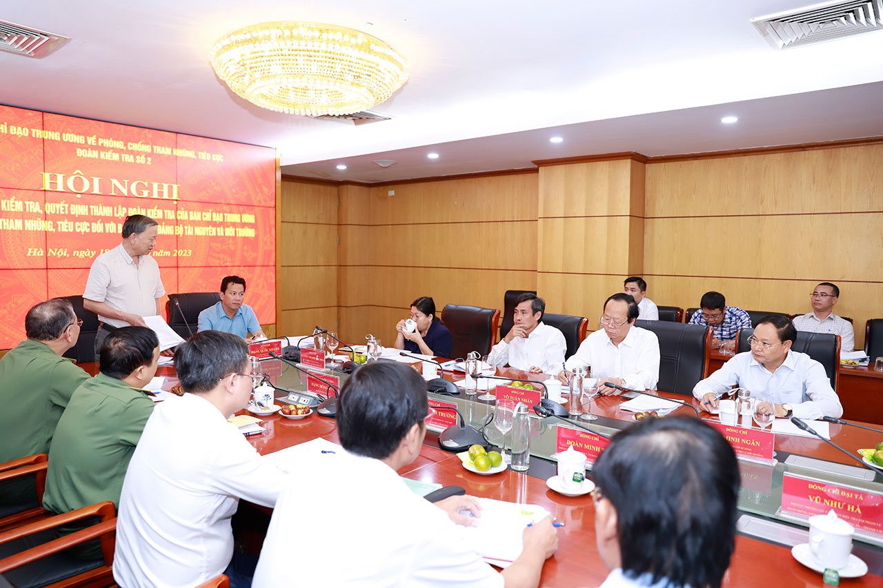 Đoàn kiểm tra số 2 Ban Chỉ đạo Trung ương công bố kế hoạch kiểm tra đối với Ban Cán sự đảng Bộ Tài nguyên và Môi trường