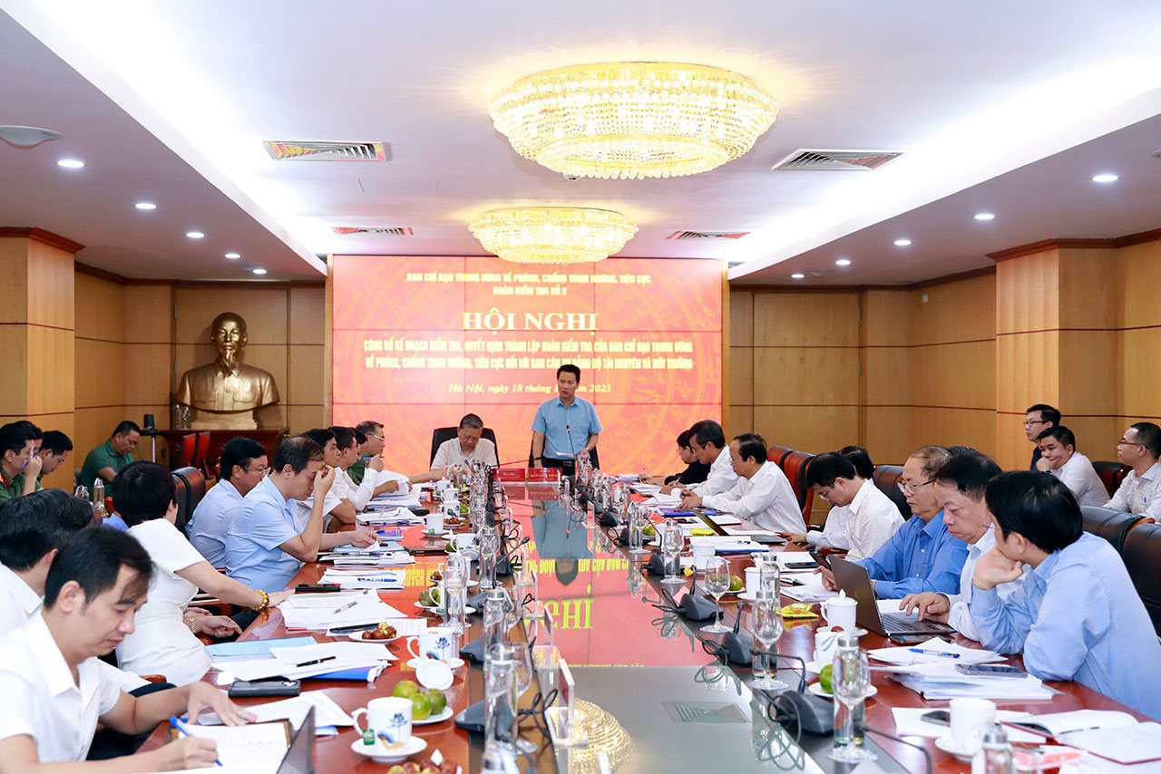 Đoàn kiểm tra số 2 Ban Chỉ đạo Trung ương công bố kế hoạch kiểm tra đối với Ban Cán sự đảng Bộ Tài nguyên và Môi trường
