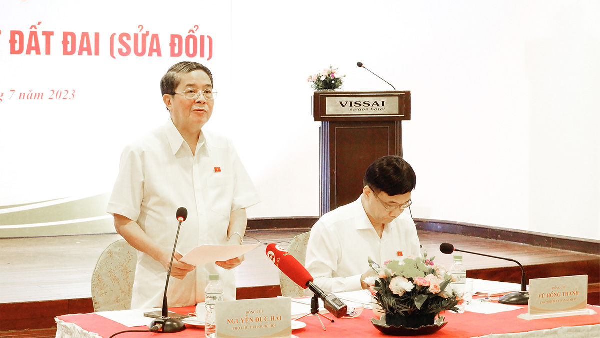 Phó Chủ tịch Quốc hội Nguyễn Đức Hải dự Hội thảo lấy ý kiến về dự thảo Luật Đất đai (sửa đổi)