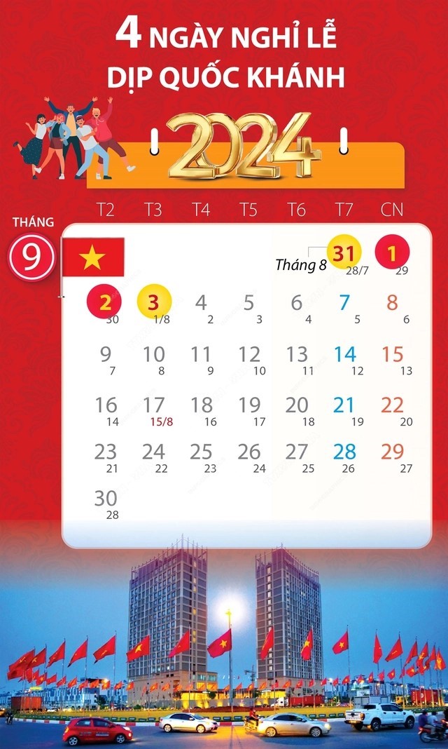 Lịch nghỉ Tết Nguyên đán Giáp Thìn năm 2024