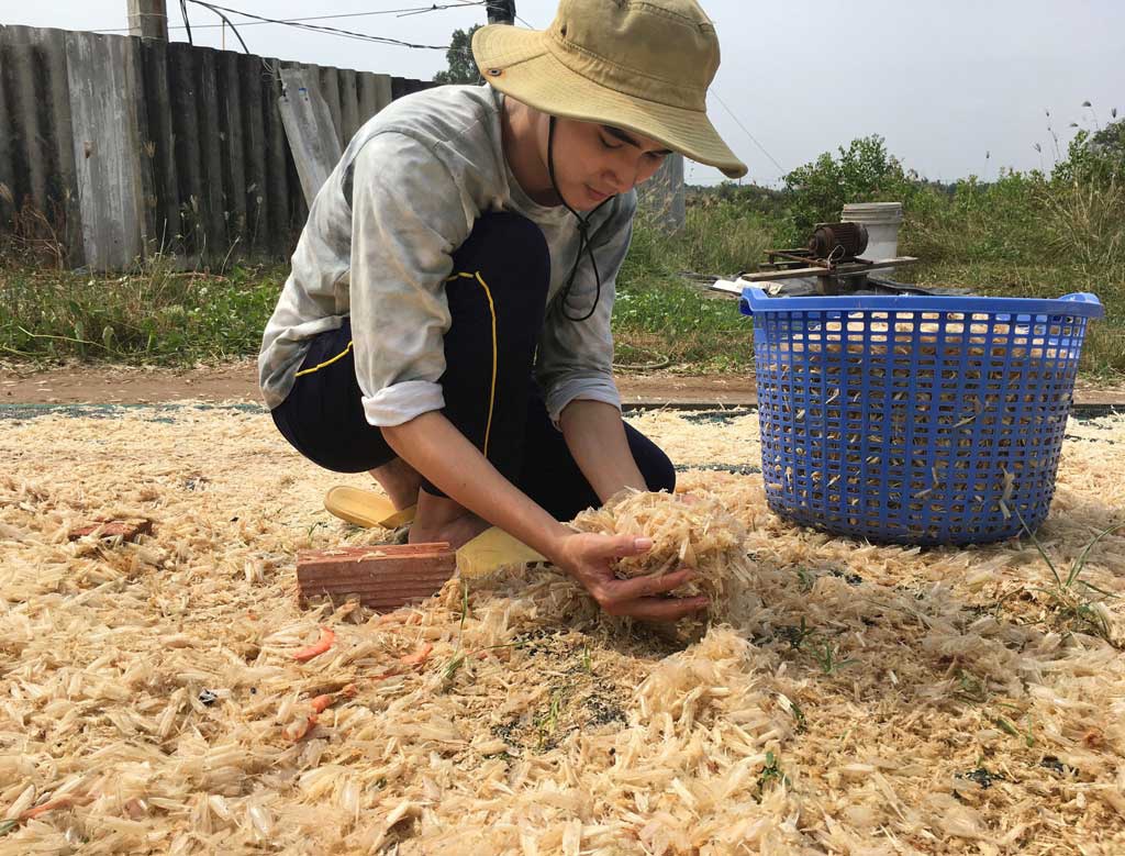 Sinh viên biến vỏ tôm thành nhựa sinh học