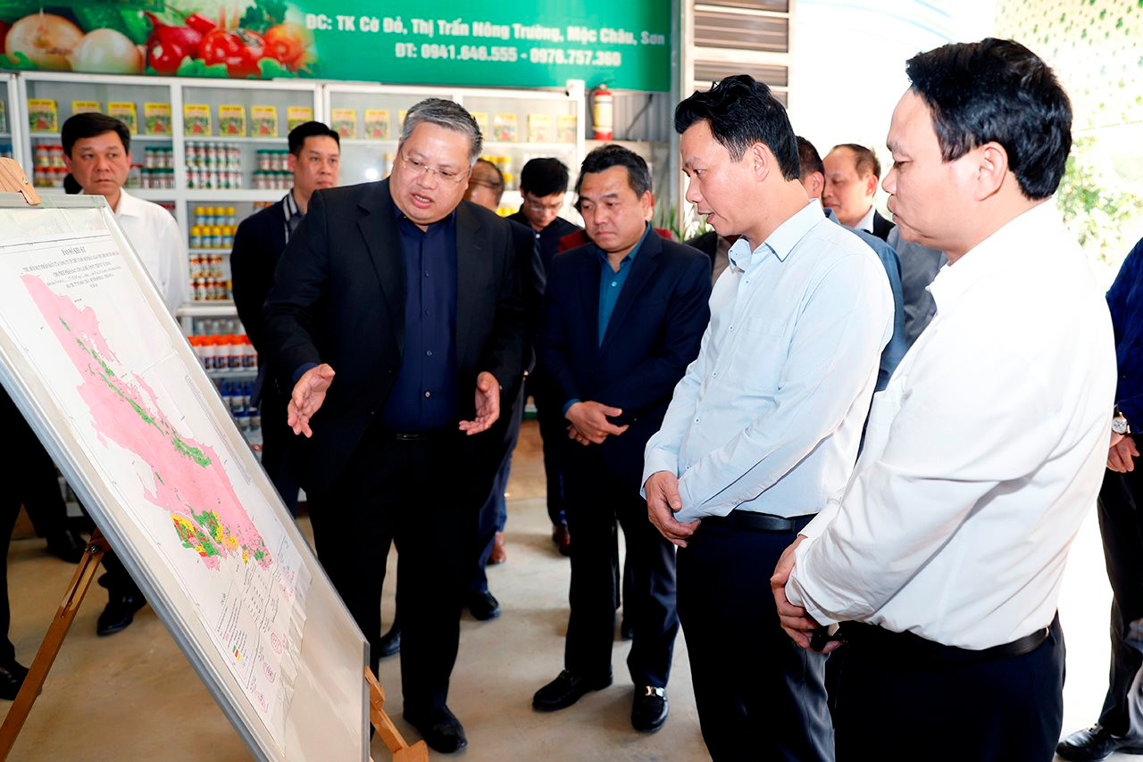 Bộ trưởng Đặng Quốc Khánh kiểm tra khu vực đất có nguồn gốc nông, lâm trường tại huyện Mộc Châu (Sơn La)