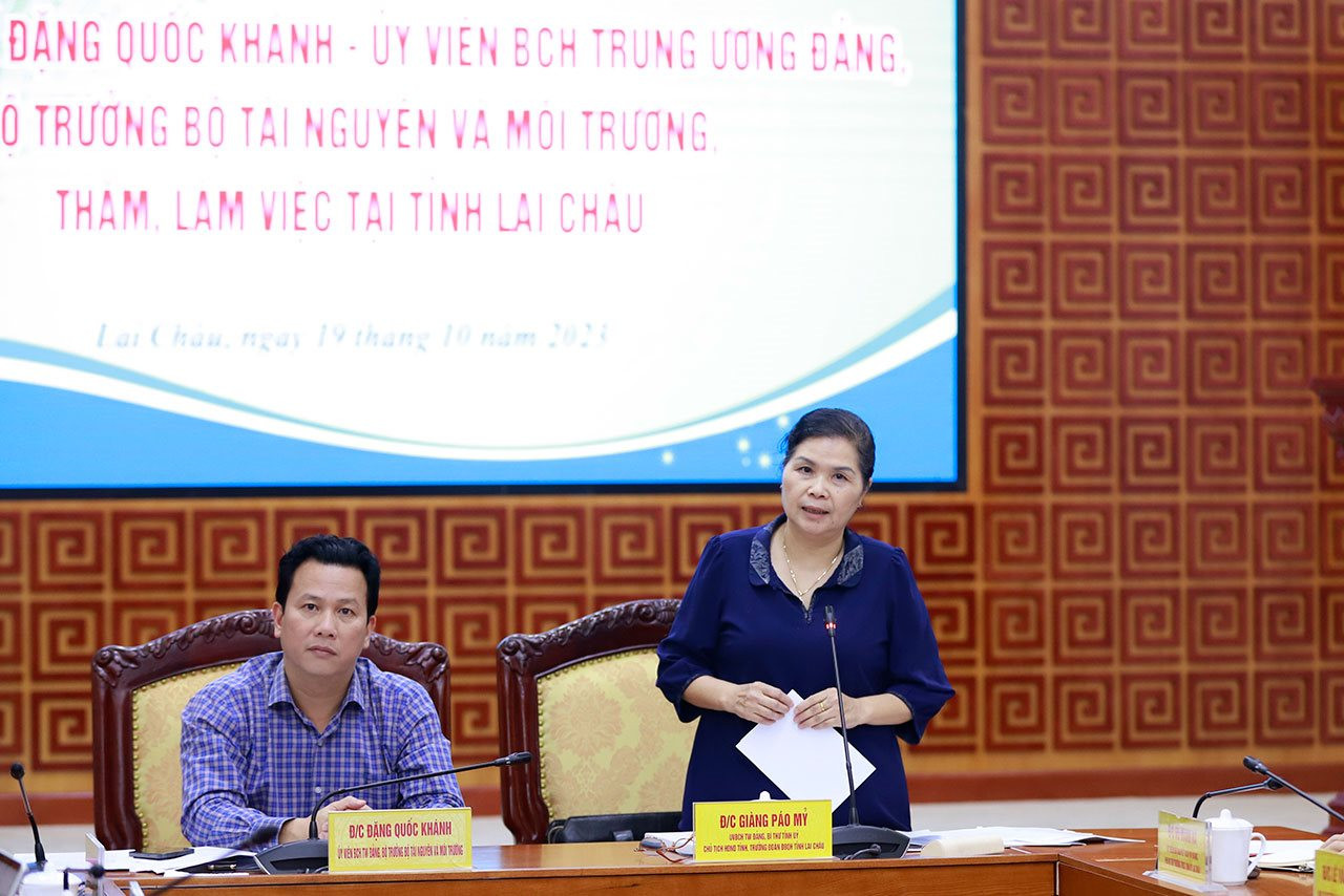 Bộ trưởng Bộ Tài nguyên và Môi trường Đặng Quốc Khánh làm việc tại tỉnh Lai Châu