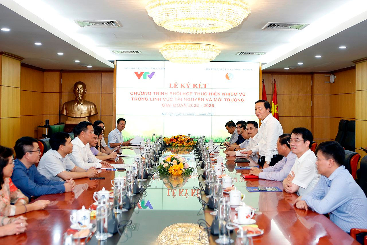 Bộ Tài nguyên và Môi trường và Đài truyền hình Việt Nam Ký kết chương trình phối hợp giai đoạn 2022 - 2026