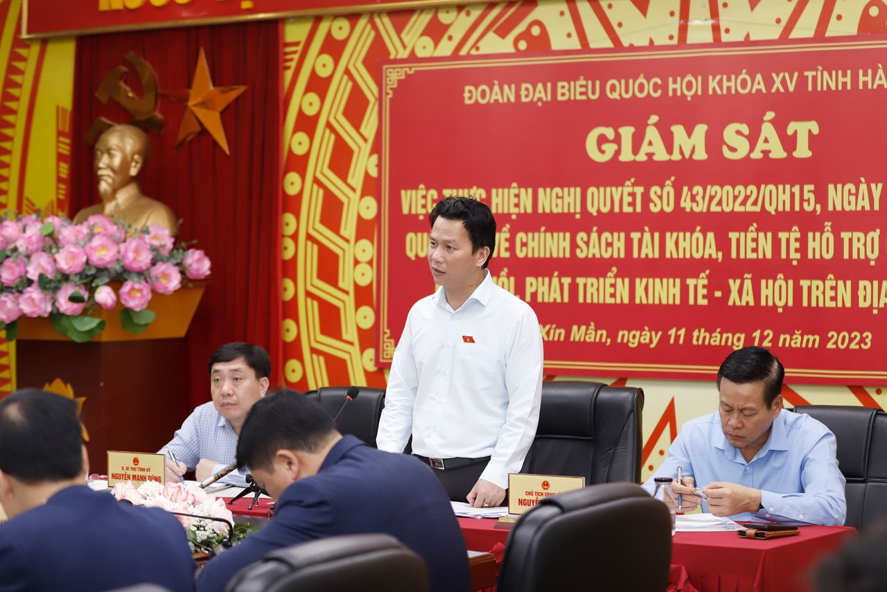 Đoàn giám sát của Quốc hội làm việc với tỉnh Hà Giang về việc thực hiện Nghị quyết số 43 của Quốc hội