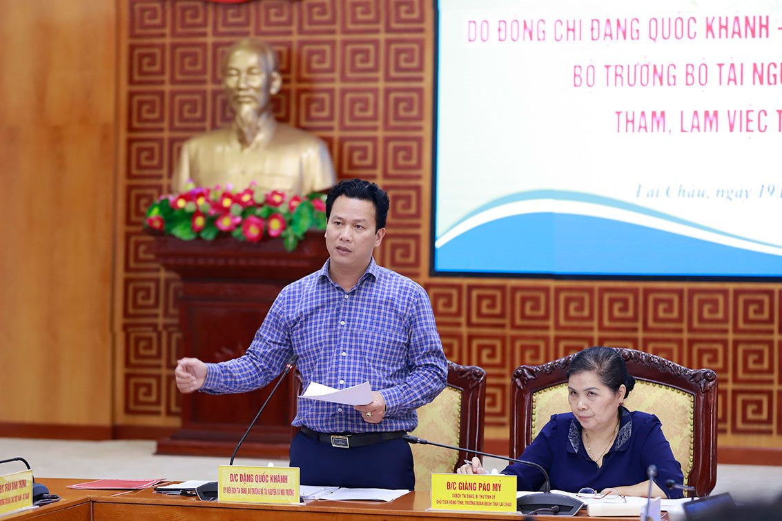 Bộ trưởng Bộ Tài nguyên và Môi trường Đặng Quốc Khánh làm việc tại tỉnh Lai Châu
