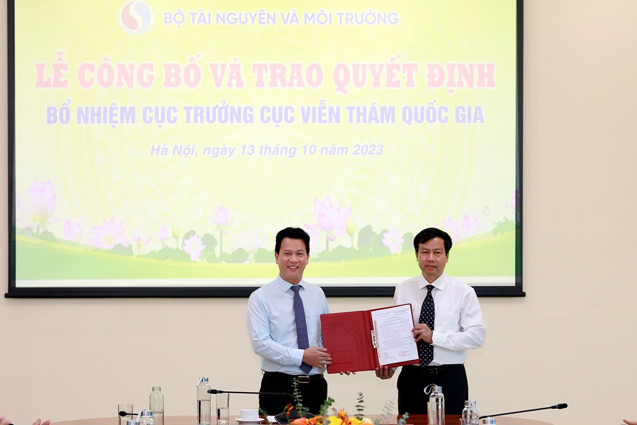 Bộ trưởng Đặng Quốc Khánh trao Quyết định bổ nhiệm Cục trưởng Cục Viễn thám quốc gia