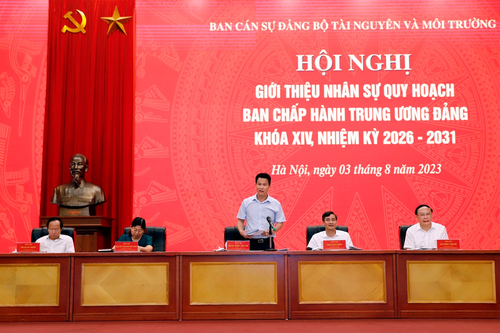 Bộ trưởng Bộ TN&MT Đặng Quốc Khánh chủ trì Hội nghị giới thiệu nhân sự Quy hoạch BCH Trung ương Đảng khóa XIV 