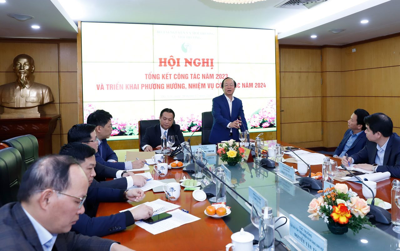 Bộ trưởng Đặng Quốc Khánh dự Hội nghị triển khai phương hướng, nhiệm vụ công tác năm 2024 của Vụ Môi trường