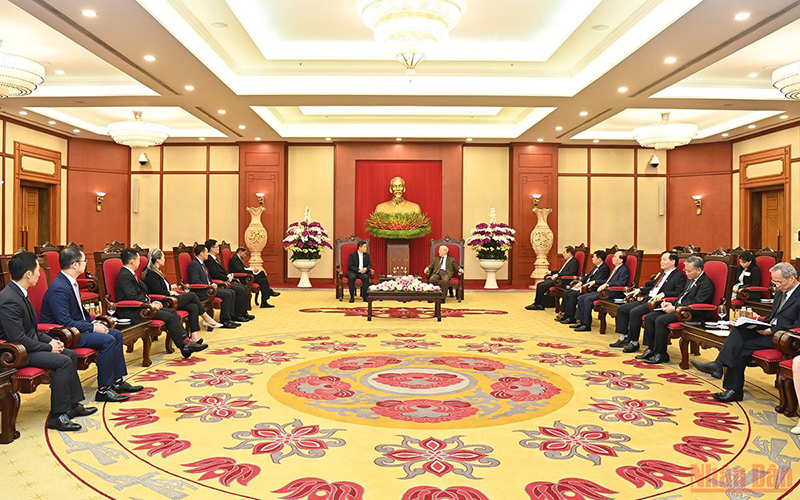 Tổng Bí thư đánh giá cao thành tựu hợp tác Việt Nam-Singapore