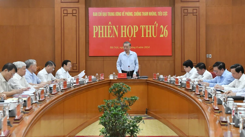 Tổng Bí thư, Chủ tịch nước Tô Lâm chủ trì Phiên họp thứ 26 của Ban Chỉ đạo Trung ương về phòng, chống tham nhũng, tiêu cực