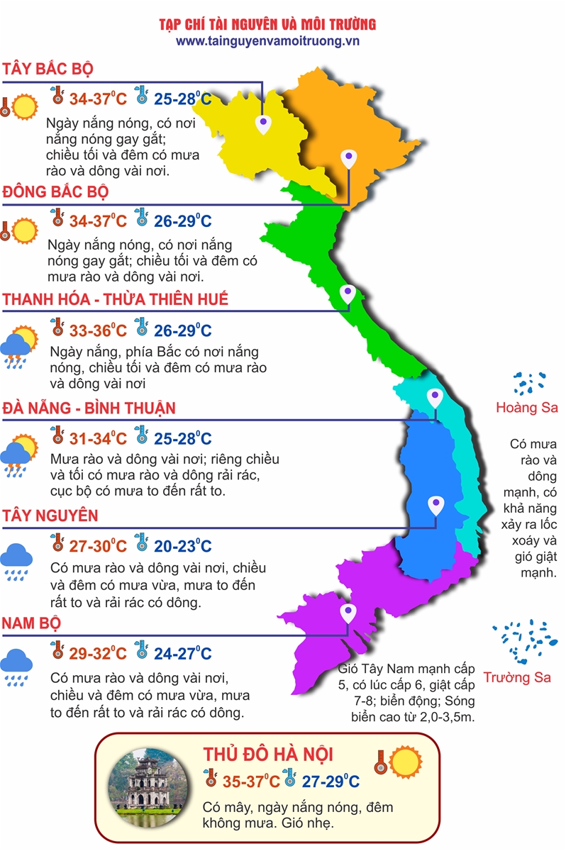 Thời tiết ngày 25/7: Bão Doksuri có khả năng mạnh lên ở mức siêu bão, biển động dữ dội