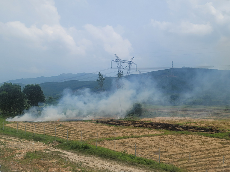 Thừa Thiên Huế: Nhiều khó khăn trong việc hạn chế người dân đốt rơm rạ sau thu hoạch lúa
