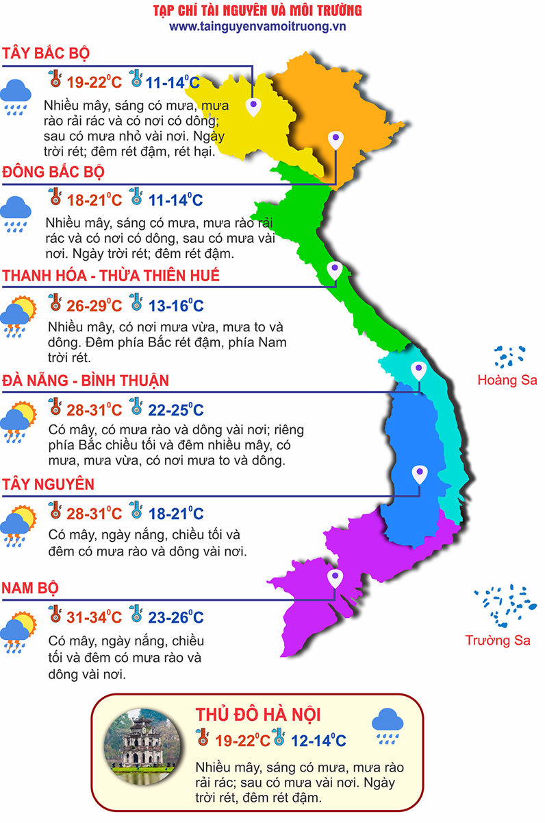 Thời tiết ngày 16/12: Bắc Bộ đón đợt rét đậm đầu tiên trong năm