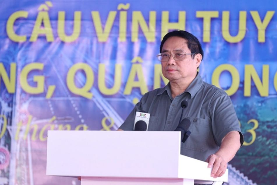 Thủ tướng Phạm Minh Chính dự lễ khánh thành cầu Vĩnh Tuy giai đoạn 2