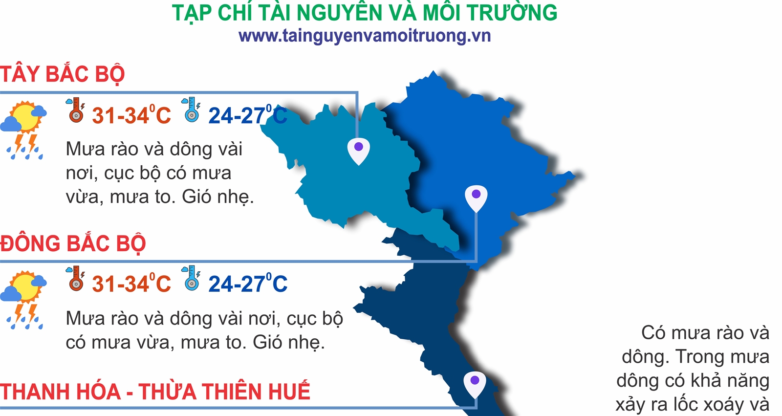 Thời tiết ngày 6/6: Nhiều nơi trên cả nước có mưa rào và dông vài nơi