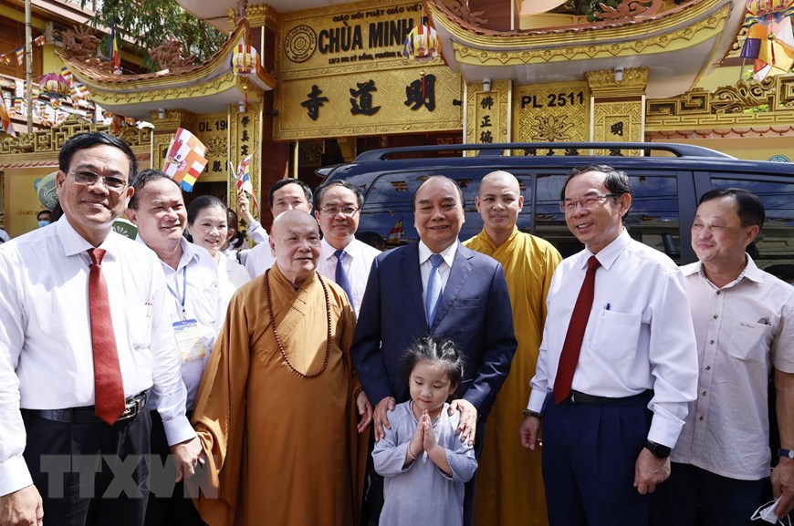 Chủ tịch nước chúc mừng chức sắc Giáo hội Phật giáo Việt Nam tại TP Hồ Chí Minh