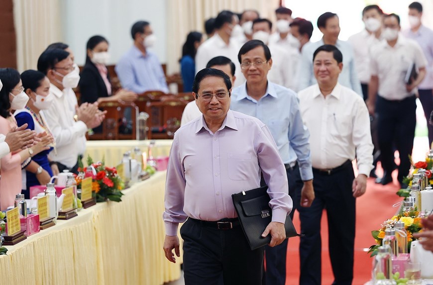 Hình ảnh Thủ tướng làm việc với lãnh đạo chủ chốt tỉnh Ninh Thuận