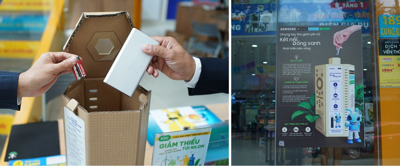 Samsung bắt tay Thế Giới Di Động xử lý pin cũ để bảo vệ môi trường