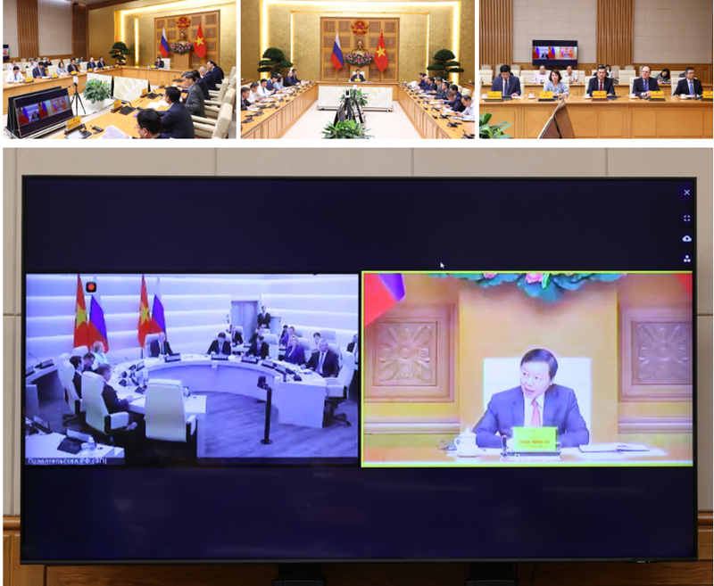 Phó Thủ tướng Trần Hồng Hà họp trực tuyến với Phó Thủ tướng Liên bang Nga Dmitry Chernyshenko