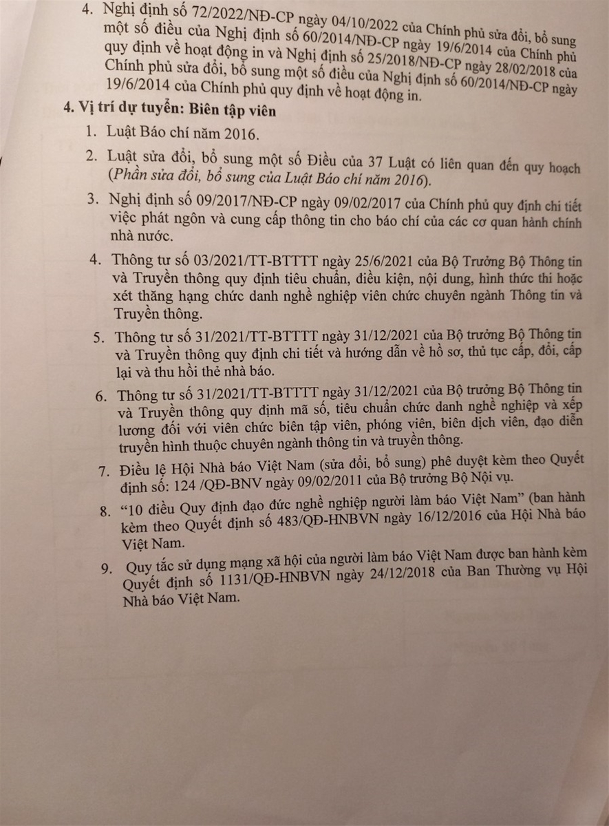 Thông báo Danh sách và triệu tập thí sinh đủ điều kiện dự thi vòng 2, kỳ thi tuyển viên chức năm 2022 của Tạp chí Tài nguyên và Môi trường