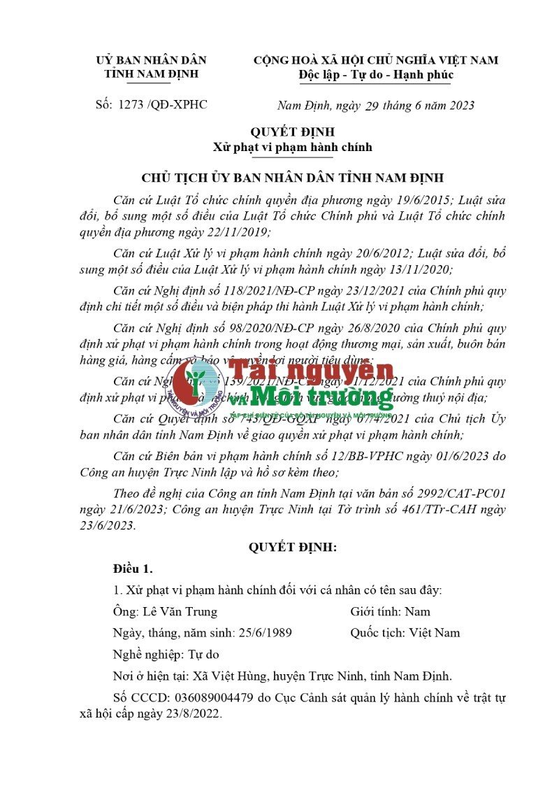 Tỉnh Nam Định xử phạt 03 cá nhân khai thác cát trái phép