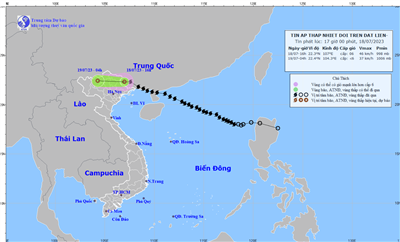 Bão số 1 suy yếu thành áp thấp nhiệt đới