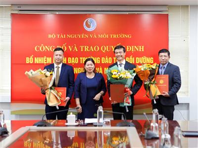Bổ nhiệm 3 lãnh đạo Trường Đào tạo, bồi dưỡng cán bộ Tài nguyên và Môi trường