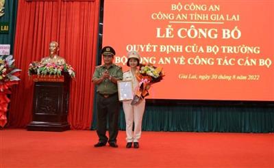 Bổ nhiệm Trung tá Ksor H'Bơ Khắp giữ chức vụ Phó Giám đốc Công an tỉnh Gia Lai