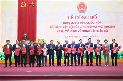 Bộ Nông nghiệp và Môi trường công bố quyết định bổ nhiệm nhân sự lãnh đạo