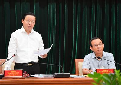 Bộ TN&MT làm việc với Thành uỷ TP.HCM về các chính sách phát triển của Thành phố
