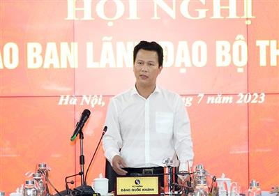 Bộ trưởng Đặng Quốc Khánh chủ trì hội nghị giao ban Lãnh đạo Bộ Tài nguyên và Môi trường tháng 6 năm 2023